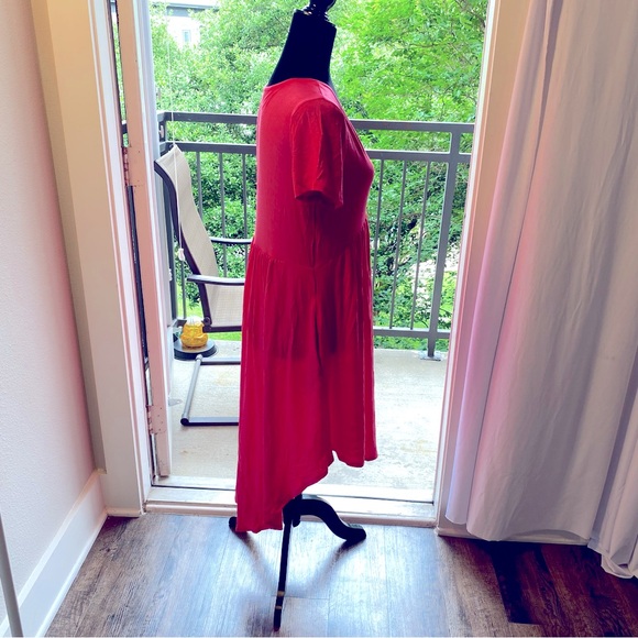 BasicUSA Daily Wear Hi-Low Swing-T Pockets Dress Womens Small Pink Dress - Picture 10 of 10